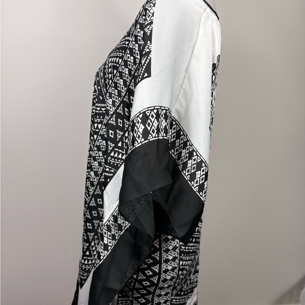 Michael Kors black  and white print kaftan tunic top size L/XL - Picture 5 of 7